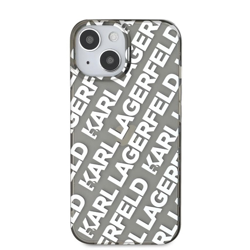 Apple iPhone 15 Karl Lagerfeld IML Electroplated Repeated Logo tok (Ezüst) – KLHCP15SHKFOEMS