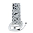 Apple iPhone 15 Pro Karl Lagerfeld IML Monogram Crossbody K&CH Heads MagSafe tok (Átlátszó) – KLHMP15LHCKCKLCT