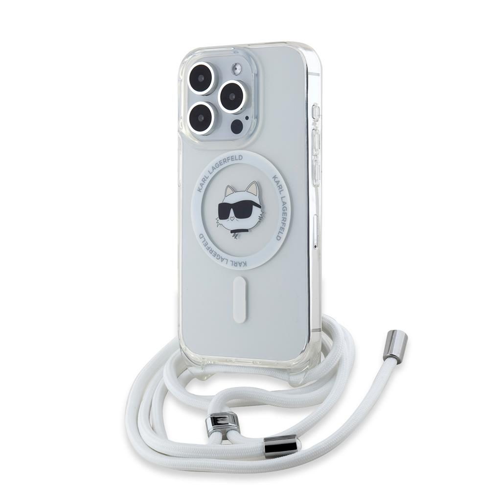 Apple iPhone 15 Pro Max Karl Lagerfeld IML Crossbody Choupette Head MagSafe tok (Átlátszó) – KLHMP15XHCCHNT