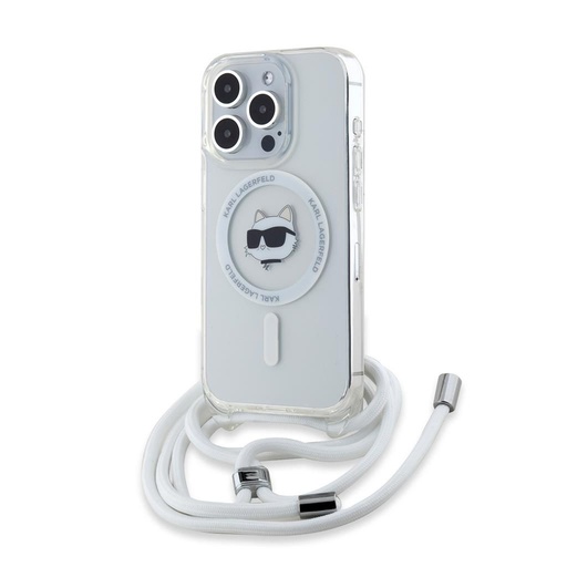 Apple iPhone 15 Pro Max Karl Lagerfeld IML Crossbody Choupette Head MagSafe tok (Átlátszó) – KLHMP15XHCCHNT