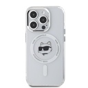 Apple iPhone 15 Pro Karl Lagerfeld IML Choupette Head Metal Frame MagSafe tok (Átlátszó) – KLHMP15LHLSCHH