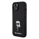 Apple iPhone 15 Karl Lagerfeld Fixed Glitter Metal Ikonik tok (Fekete) – KLHCP15SGKNPSK