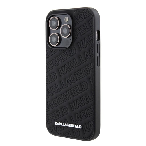 Apple iPhone 15 Pro Max Karl Lagerfeld PU Quilted Pattern tok (Fekete) – KLHCP15XPQKPMK