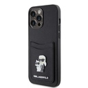 Apple iPhone 15 Pro Max Karl Lagerfeld PU Saffiano Card Slot Metal Karl and Choupette tok (Fekete) – KLHCP15XSAPKCNPK