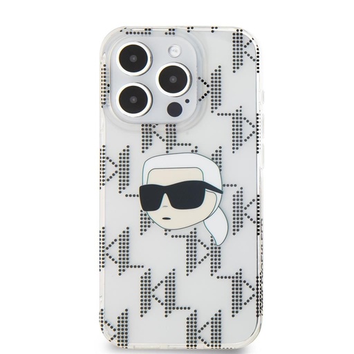 Apple iPhone 15 Pro Karl Lagerfeld IML Electroplated Karl Head tok (Átlátszó) – KLHCP15LHKLPKHT