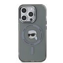 Apple iPhone 15 Pro Max Karl Lagerfeld IML Karl Head Metal Frame MagSafe tok (Fekete) – KLHMP15XHLSKIK