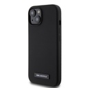 Apple iPhone 15 Black Karl Lagerfeld Liquid Silicone Plaque MagSafe tok (Fekete) – KLHMP15SSLMP1K