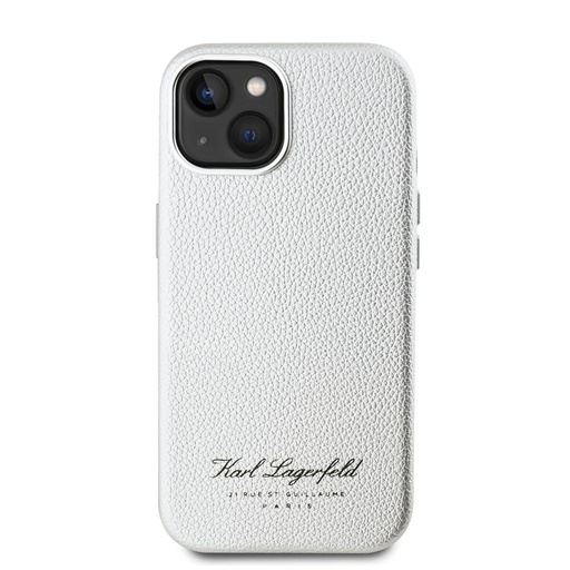 Apple iPhone 15 Karl Lagerfeld Grained PU Hotel RSG tok (Szürke) – KLHCP15SPGWCMKHG