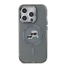 Apple iPhone 15 Pro Karl Lagerfeld IML K&CH Heads Metal Frame MagSafe tok (Fekete) – KLHMP15LHLSKCK