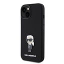 Apple iPhone 15 Black Karl Lagerfeld Liquid Silicone Metal Ikonik tok (Fekete) – KLHCP15SSMHKNPK