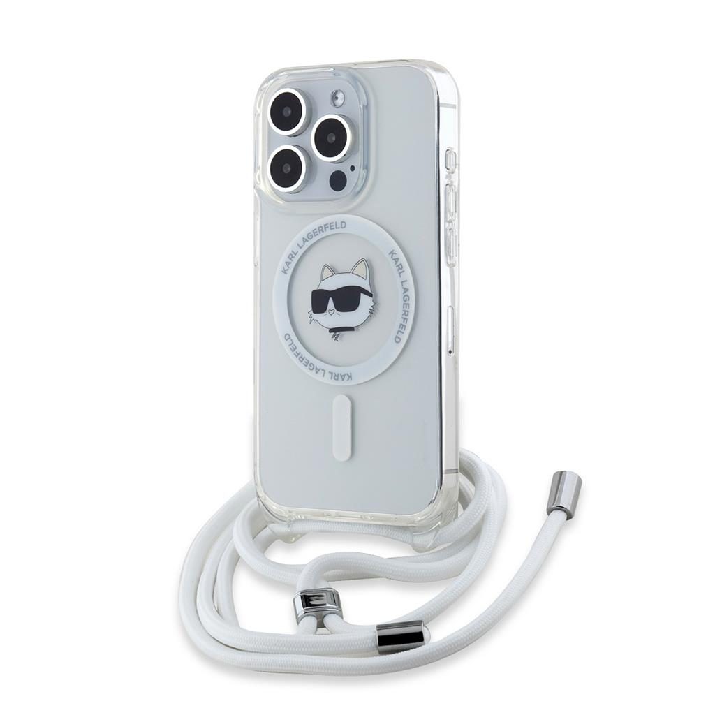 Apple iPhone 15 Pro Karl Lagerfeld IML Crossbody Choupette Head MagSafe tok (Átlátszó) – KLHMP15LHCCHNT