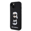 Apple iPhone 15 Karl Lagerfeld Liquid Silicone Karl and Choupette Heads hátlap tok (Fekete - KLHCP15SSDHKCNK)