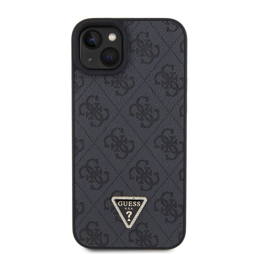 Apple iPhone 15 Plus Guess PU 4G Strass Triangle tok (Fekete) - GUHCP15MP4TDPK
