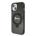 Apple iPhone 15 Guess IML Ring Stand Glitter MagSafe tok (Fekete) - GUHMP15SHRSGSK