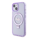 Apple iPhone 15 Guess IML Ring Stand Glitter MagSafe tok (Lila) - GUHMP15SHRSGSU
