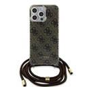 Apple iPhone 15 Pro Max Guess IML 4G Crossbody Strap tok (Barna) - GUHCP15XHC4SEW