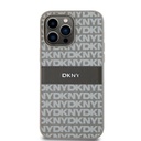 Apple iPhone 15 Pro Max DKNY PU Leather Repeat Pattern Tonal Stripe hátlap tok (Bézs - DKHCP15XPRTHSLE)