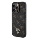 Apple iPhone 15 Pro Guess PU Leather 4G Triangle Metal Logo tok (Fekete) - GUHCP15LPG4GPK
