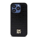 Apple iPhone 15 Pro Max DKNY PU Leather Repeat Pattern Stack Logo MagSafe hátlap tok (Fekete)
