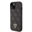 Apple iPhone 15 Guess PU Leather 4G Triangle Metal Logo tok (Fekete) - GUHCP15SPG4GPK