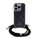 Apple iPhone 15 Pro Guess IML 4G Crossbody Strap tok (Fekete) - GUHCP15LHC4SEK