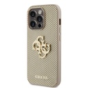 Apple iPhone 15 Pro Max Guess PU Perforált 4G Glitter Metal Logo tok (Arany) - GUHCP15XPSP4LGD