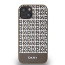 Apple iPhone 15 DKNY PU Leather Repeat Pattern Bottom Stripe MagSafe hátlap tok (Barna - DKHMP15SPSOSPW)
