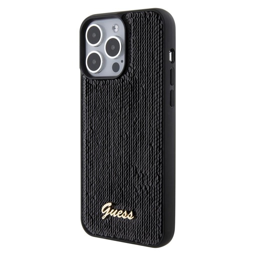 Apple iPhone 15 Pro Max Guess Sequin Script Logo tok (Fekete) - GUHCP15XPSFDGSK