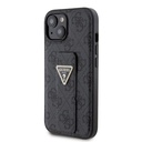 Apple iPhone 15 Guess PU Grip Stand Strass Triangle tok (Fekete) - GUHCP15SPGS4TDK