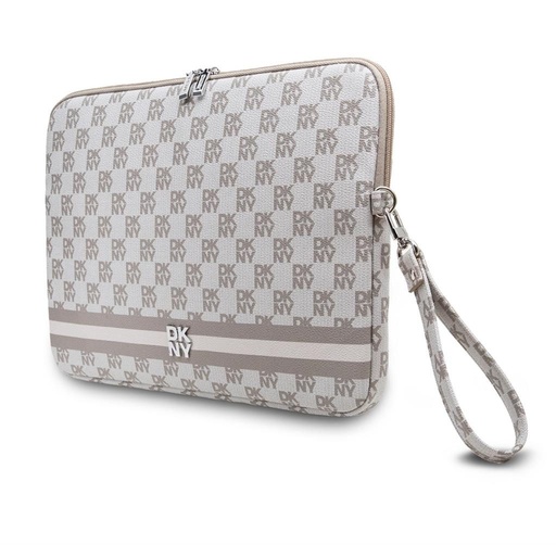 DKNY PU Leather Checkered Pattern and Stripe Laptop tok 15" - 16" (Bézs - DKCS16PVSHLE)