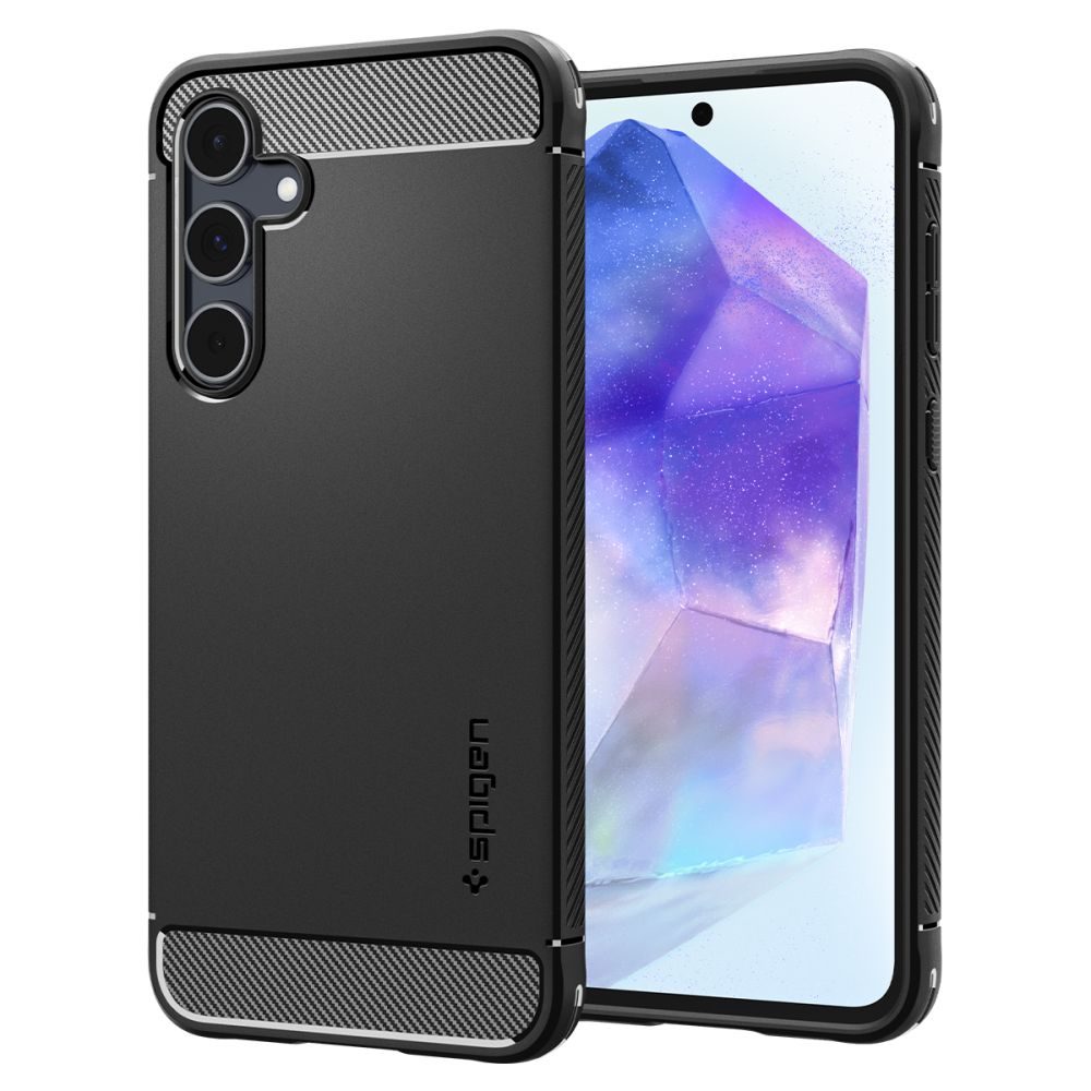 Samsung Galaxy A55 Spigen Rugged armor ütésálló tok Fekete