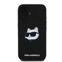 Apple iPhone 16 Karl Lagerfeld Liquid Silicone Choupette Head MagSafe tok (Fekete) – KLHMP16SSCHPPLK