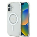 Apple iPhone 16 Guess IML Rhinestones Ring MagSafe tok (Fehér) - GUHMP16SPFTDTEH