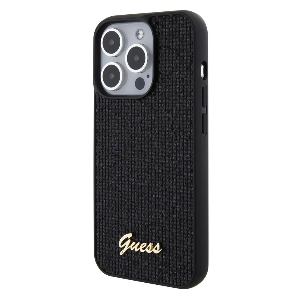 Apple iPhone 15 Pro Guess PU Square Mirror Script Logo tok (Fekete) - GUHCP15LPMSDGSK