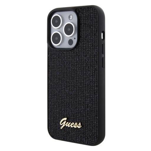 Apple iPhone 15 Pro Guess PU Square Mirror Script Logo tok (Fekete) - GUHCP15LPMSDGSK