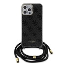 Apple iPhone 15 Pro Max Guess IML 4G Crossbody Strap tok (Fekete) - GUHCP15XHC4SEK