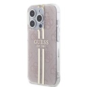 Apple iPhone 15 Pro Max Guess IML 4G Gold Stripe tok (Rózsaszín) - GUHCP15XH4PSEGP