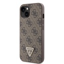 Apple iPhone 15 Guess PU 4G Strass Triangle tok + Pánt (Barna) - GUHCP15SP4TDSCPW