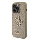 Apple iPhone 15 Pro Guess PU Fixed Glitter 4G Metal Logo tok (Arany) - GUHCP15LHG4SGD