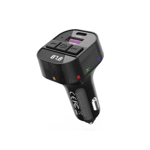 XO BCC17 FM transmitter 30W autós töltő Lightning kábellel (Fekete)