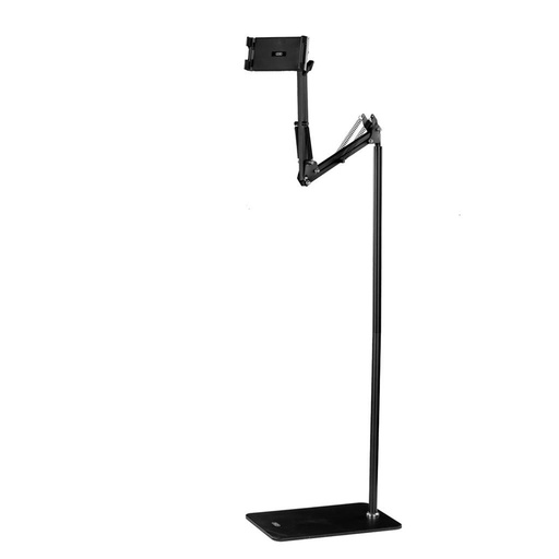 XO C137 asztali telefon- és tablettartó állvány hordoztató fém mobiltelefon/tablet állvány 135cm magas (Fekete)