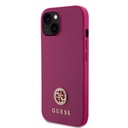 Apple iPhone 15 Guess PU 4G Strass Metal Logo tok (Rózsaszín) - GUHCP15SPS4DGPP