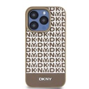 Apple iPhone 15 Pro DKNY PU Leather Repeat Pattern Bottom Stripe MagSafe hátlap tok (Barna - DKHMP15LPSOSPW)