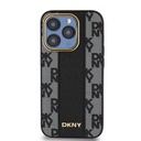 Apple iPhone 15 Pro Max DKNY PU Leather Checkered Pattern Magsafe hátlap tok (Fekete - DKHMP15XPCPVSLK)