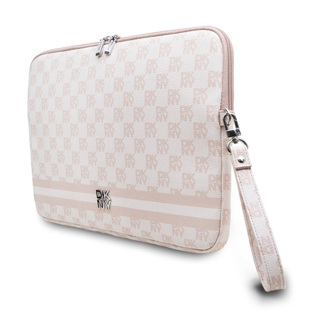 DKNY PU Leather Checkered Pattern and Stripe Laptop tok 13" - 14" (Rózsaszín - DKCS14PVSHLP)