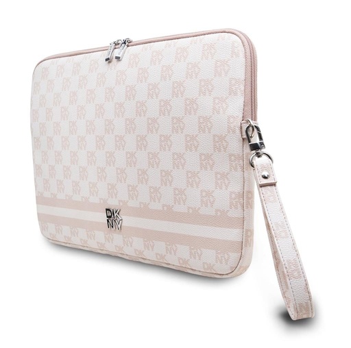 DKNY PU Leather Checkered Pattern and Stripe Laptop tok 13" - 14" (Rózsaszín - DKCS14PVSHLP)