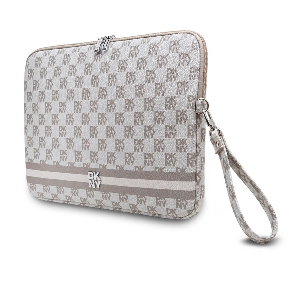 DKNY PU Leather Checkered Pattern and Stripe Laptop tok 13" - 14" (Bézs - DKCS14PVSHLE)