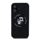 Apple iPhone 16 Karl Lagerfeld Liquid Silicone Karl and Choupette MagSafe tok (Fekete) – KLHMP16SSCMKCRHK