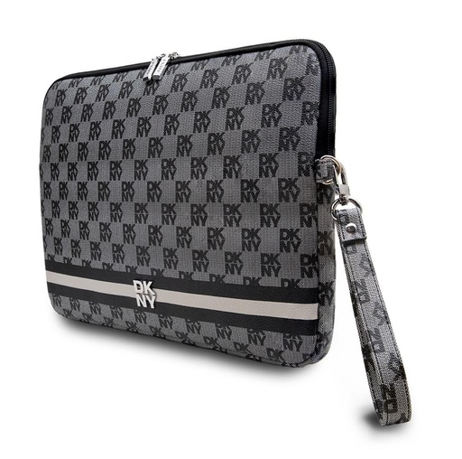 DKNY PU Leather Checkered Pattern and Stripe Laptop tok 13" - 14" (Fekete - DKCS14PVSHLK)