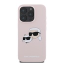 Apple iPhone 16 Pro Karl Lagerfeld Liquid Silicone Double Heads MagSafe tok (Rózsaszín) – KLHMP16LSKCHPPLP